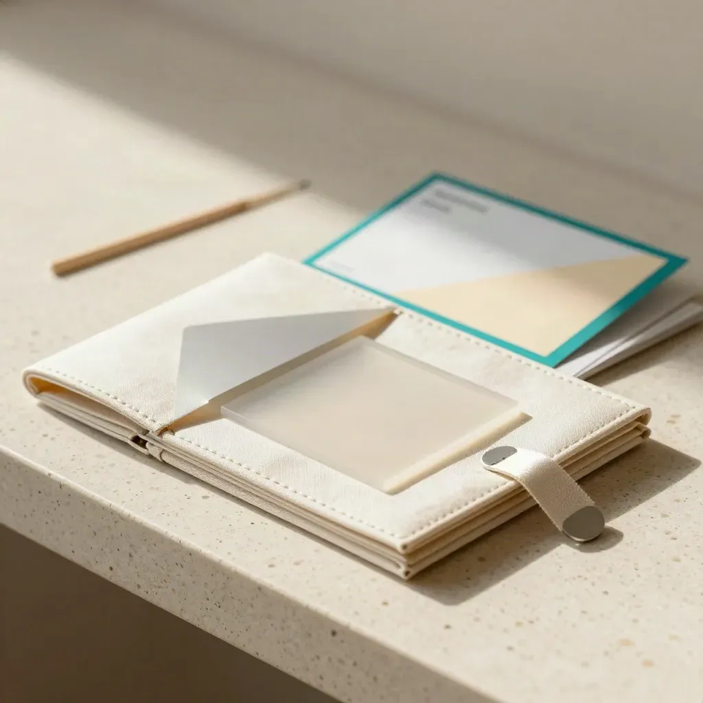 Unwrapped starter kit with drafting tile, wedge, baton, and teal-accent sleeve